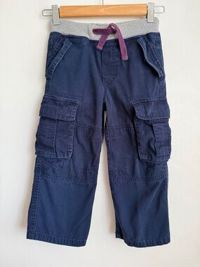 Preowned Kids Size 5 Years Old Navy Blue Mini Boden Pants with elastic waistband